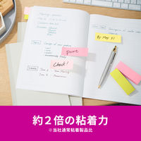 スリーエム(3M) ポストイット ふせん 付箋 強粘着 75mm×25mm マルチカラー4 1ケース（8冊入） 500SS-MC-4N