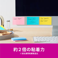 スリーエム(3M) ポストイット ふせん 付箋 強粘着 ノート 75mm×50mm マルチカラー3 1ケース（4冊入） 656SS-MC-3N