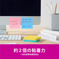 スリーエム(3M) ポストイット ふせん 付箋 強粘着 ノート 75mm×75mm マルチカラー3 1ケース（4冊入） 654SS-MC-3