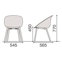 【設置込】イトーキ ワンチェア 木脚 座クッション ミストブルー×オフブラックW×オークダーク KLD954PV-S5W224 1脚（直送品）