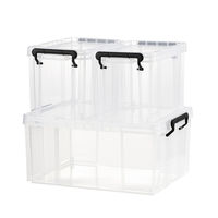 【フタ式収納】　天馬　ロックス　390Ｍ　クリア　幅23.5×奥行39.0×高さ24.3cm　1個