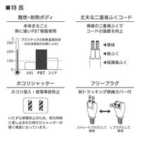 オーム電機 安全タップ3個口 1mホワイト 00-1621 1個