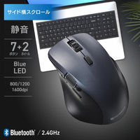 オーム電機 PCGEAR静音ワイヤレスマウス グレーMサイズ 01-3599 1個