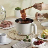 オーム電機 電気片手鍋 1.2リットル 内径16cm ホワイト 08-1141 1個