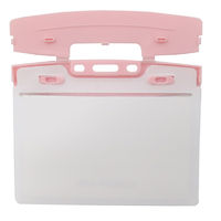 アイ・エス 吊り下げ名札用ケース ヨコ型 ピンク INM-18 1パック(10枚)