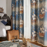 スミノエ ピーターパン カーテン ディズニー フライインザスカイ 2300×2300mm ブルー １セット(2枚入)（直送品）