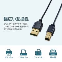 サンワサプライ 極細USBケーブル (USB2.0 A-Bタイプ) KU20-SL05BKK 1本