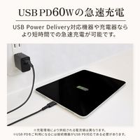 USB Type-Cケーブル 2m PD60W充電 USB-C[オス]-USB-C[オス] ブラック 1本 オウルテック