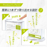 1本ずつ取り出せる ワンプッシュ糸付きようじ 本体 フロス100本付き 1個 医食同源ドットコム