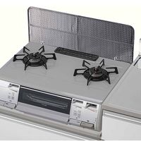 コンロまわり すきまカバー 隙間汚れ防止 伸縮 約24cm×38~59.5cm シックブラック 1枚 東洋アルミエコープロダクツ