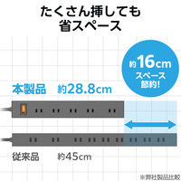 電源タップ 延長コード コンセント 2m 2P 10個口 ほこりシャッター ブラック ECT-1520BK エレコム 1個（直送品）