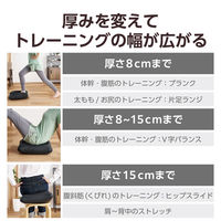 バランスディスク クッション スクエア型 ポンプ付(空気入れ) 片面突起付 ブラック HCFWBBSBK エレコム 1個