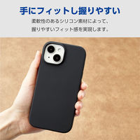 iPhone15 ケース ハイブリッド シリコン カメラレンズ保護設計 ブラック PM-A23AHVSCCBK エレコム 1個