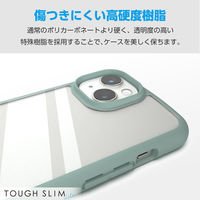 iPhone15 ケース ハイブリッド 衝撃吸収 薄型 フレームカラー グリーン PM-A23ATSLFCGN エレコム 1個