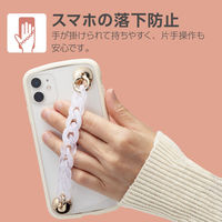 スマホストラップ キーリングハンガー チェーン フラット 落下防止 長さ調整可能 クリア P-STKHCHSCR エレコム 1個（直送品）