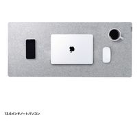 サンワサプライ フェルトデスクマット(W900×D400mm・グレー) MPD-FLT1GY 1個