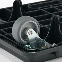 無印良品 縦にも横にも連結できる再生ポリプロピレン平台車 ダークグレー 約幅27.5×奥行41×高さ7.5cm 8台 良品計画