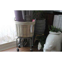 BRID ランドリーバスケット　脚／キャスター付き　ラウンド　３５Ｌ　ダークグレー 003334 1個（直送品）