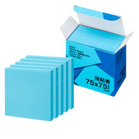 【強粘着】アスクル はたらく 強粘着ふせん 75×75mm ビビッドブルー （正方形） 10冊（5冊×2箱）  オリジナル