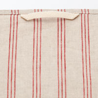 無印良品 麻平織 マルチクロス ランダムストライプ 生成×赤 約50×50cm 良品計画