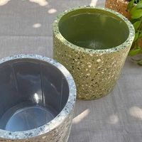 杉田エース Bloomingvilleコンクリートフラワーポット D14 グリーン CXE955761 1セット(2個)（直送品）