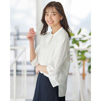 七分袖ブラウス 15号 ホワイト GBLL-2365-A9 1着 サーヴォ（直送品）