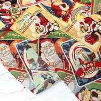 B&Bfabric オランダ輸入 ゴブラン生地 クリスマス サンタラベル 巾約140×1mカット販売 GB-MIXER（直送品）