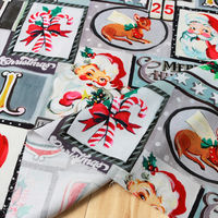 Maison de Fabric ”NOEL” サンタ柄プリン生地 サンタレッド 巾110cm×1mカット販売 NL-SANTA（直送品）