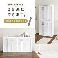 【軒先渡し】萩原 ルーバーシューズラック 幅890×奥行370×高さ950mm ブラウン RSR-1701BR 1台（直送品）