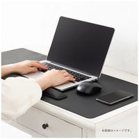 マウスパッド リストレスト付き PUレザー ノンスリップ加工 ブラック MUP-937BK 1枚 ナカバヤシ