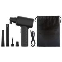 電動エアダスター 充電式 風量&角度調節機能 折りたたみ可能 ブラック DAD-101BK 充電ケーブル付属 1個 ナカバヤシ