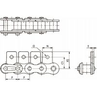 椿本チエイン コーティングアタッチメント付 RS形チェーン(NEP仕様) RS50ーNEPーK1ーJL 1セット(7個)（直送品）