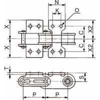 椿本チエイン ニードルブシュチェーン(高精度仕様) RF2050ーNBHーK2ーJL 1セット(2個)（直送品）