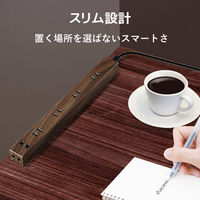 延長コード 電源タップ コンセント 1m 2ピン 6個口 雷ガード 木目 ウォールナット ECT-0201W エレコム 1個