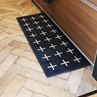 オカトー ナチュラル キッチンマット 45×120 ネイビー セット:3個入 セット:3個入（直送品）