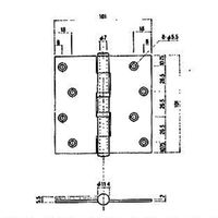 和気産業 カラー角丁番 BKー489 102MM ゴールド 1セット(4個)（直送品）