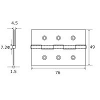 和気産業 厚口カラー丁番 76mm シロ VE-030 1セット(8個)（直送品）