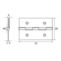 和気産業 厚口カラー丁番 51mm シロ VE-028 1セット(12個)（直送品）