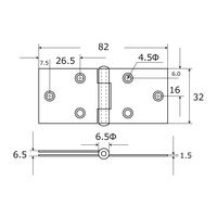 和気産業 ステン横長丁番 32mm VF-011 1セット(4個)（直送品）