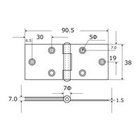 和気産業 ステン横長丁番 38mm VF-012 1セット(4個)（直送品）