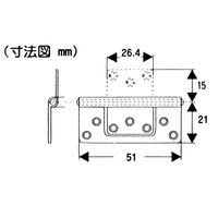 和気産業 薄口フラッシュ丁番 51mm クロ VF-028 1セット(8個)（直送品）
