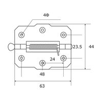 和気産業 バネ丁番片開 65mm VF-108 1セット(12個:2個×6個)（直送品）