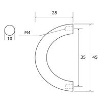 和気産業 PC丸棒ハンドル 白 45mm VG-039 1セット(18個)（直送品）