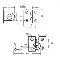 和気産業 キャビンフック 100mm BH-342 1セット(6セット)（直送品）