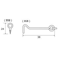 和気産業 真鍮メッキアオリ止め 38mm 2個入 VC-002 1セット(48個:2個×24セット)（直送品）