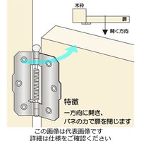 和気産業 ステンレス バネ丁番 片開 65mm BH-465 1セット(6個)（直送品）