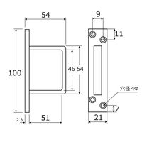 和気産業 ステン座付貫抜 通 45mm BH-550 1セット(8個)（直送品）
