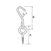 和気産業 足付フック BK-636 1セット(16個)（直送品）