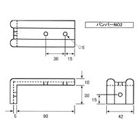 和気産業 バンパーゴム No.2 90×30×42mm 4903757382657 1セット(6個)（直送品）
