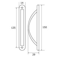 和気産業 ドームハンドル 150mm WB VG-121 1セット(4個)（直送品）